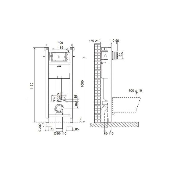 Система инсталляции для унитазов Oli Expert 721802