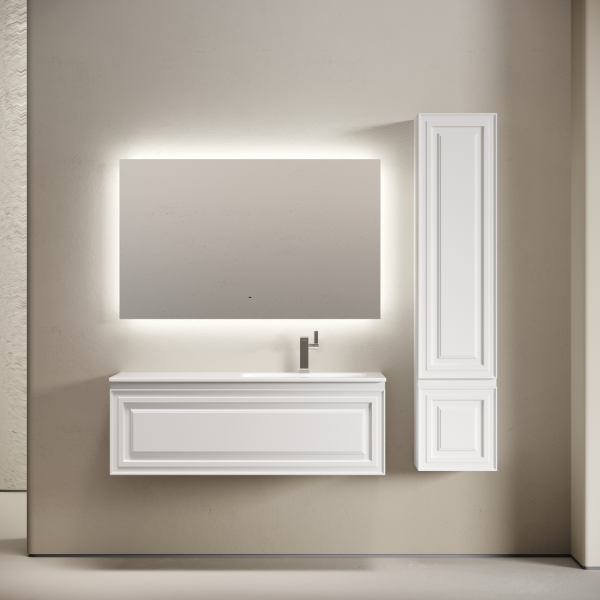 Тумба подвесная SANCOS Very  правая 1195х445х406, c одним  ящиком оснащенным доводчиками, Bianco , VR120RW