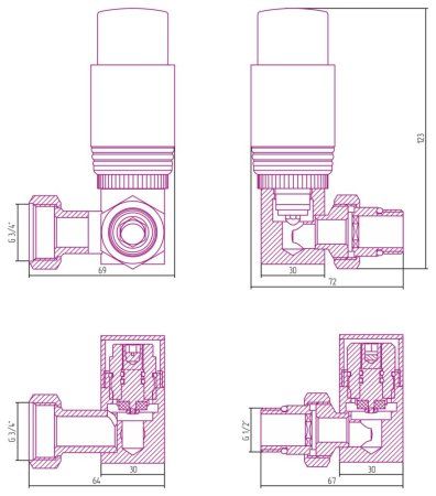 Автоматический терморегулятор Сунержа 3D 00-1421-0000 левый