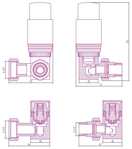 Терморегулятор Сунержа Без серии 30-1421-6202 для водяных, белый матовый