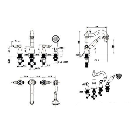 Смеситель Bohemel Flora 396-FL для ванны, хром