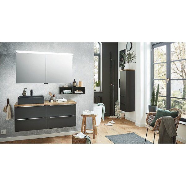 Шкаф-зеркало Puris Aspekt ASP421201(177) 120 серый космос матовый