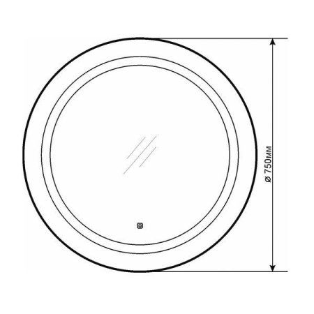 Зеркало COMFORTY "Круг-75" светодиодная лента, сенсор 00004140525CF