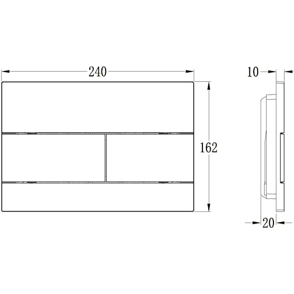 Кнопка смыва Vincea VFP-203GM для инсталляции, вороненая сталь