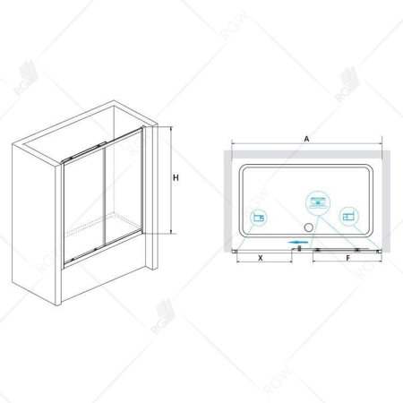 Шторка на ванну RGW Screens 04114215-11 стекло прозрачное/профиль хром