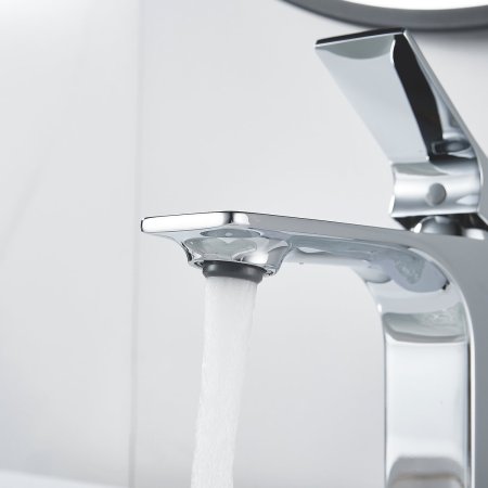 Смеситель для раковины однорычажный с гайкой Shevanik S6101, Хром