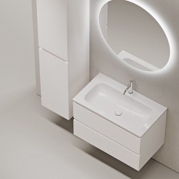 Тумба подвесная SANCOS Folk 790х445х500, c двумя ящиками оснащенными доводчиками, Bianco, FL80W