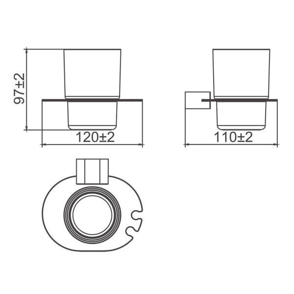 Стакан для ванной настенный Gappo G3TJ09FL06PQ-8GV, хром/белый