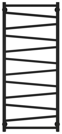 Полотенцесушитель водяной Сунержа Сирокко 31-0253-1250 1200x500 черный матовый
