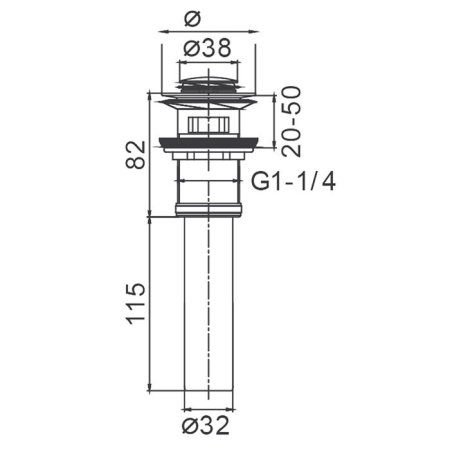 Донный клапан для раковины с переливом Frap F66-2, хром