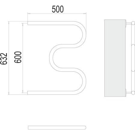 Полотенцесушитель водяной Terminus М-образный (1") 60х50 4620768881190, хром