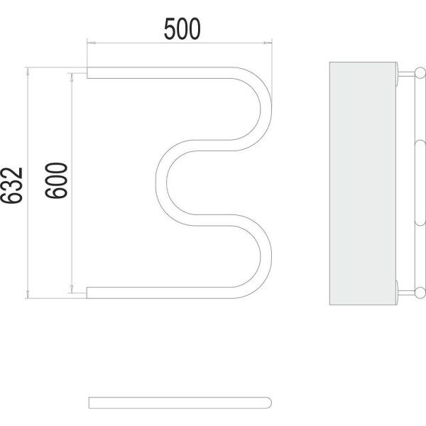 Полотенцесушитель водяной Terminus М-образный (1") 60х50 4620768881190, хром