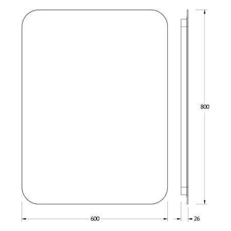 Зеркало с LED-подсветкой настенное Defesto Opti DF 2807 60x80