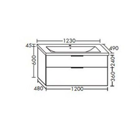 Тумба с раковиной Burgbad Eqio SEYQ123F2009C0001*1 123 белый глянцевый