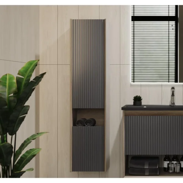 Пенал Jorno Tossony Toss.04.140/P/DS-A/JR подвесной L/R, дуб самдал/антрацит матовый