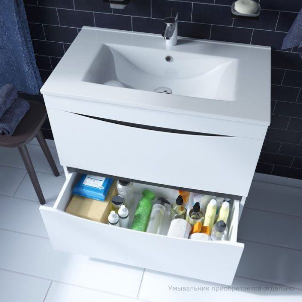 Тумба напольная, белая, 80 см, Cloud, IDDIS, CLO80WFi95. Подходит ум. 0138000i28