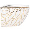 Подвесной унитаз REA CARLOS FLAT WAVE GOLD белый REA-C8767