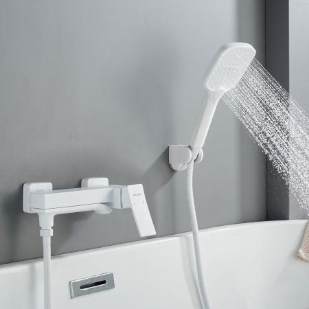 Смеситель для ванны однорычажный  Shevanik S4002C, Белый