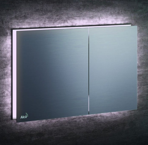 Кнопка смыва AlcaPlast Flat AIR LIGHT-WHITE металл матовый, подсветка белая