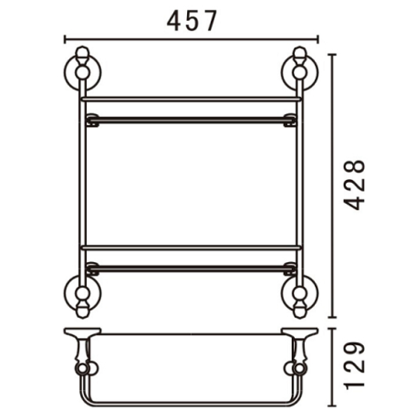 Полка Art&Max Antic Crystal  AM-2682BSJ-Do  золото