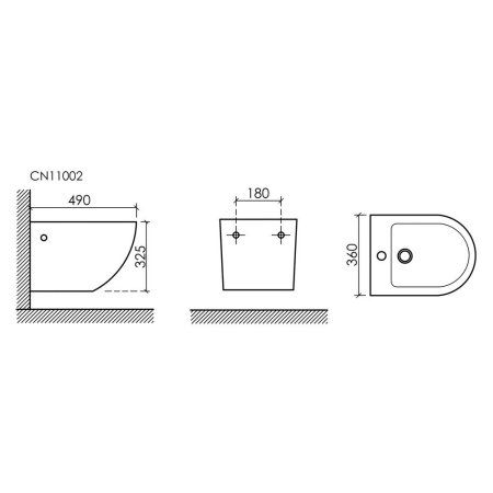 Биде подвесное Ceramica Nova Uno CN11002MB черный матовый
