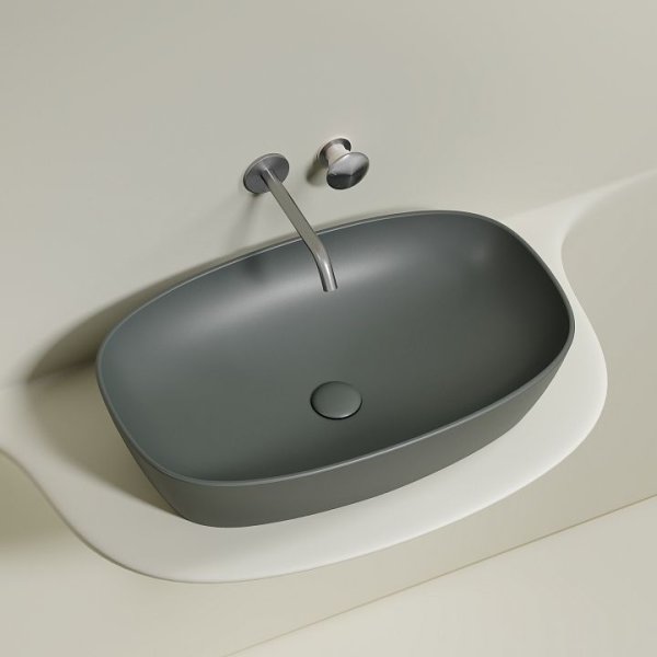 Раковина накладная Ceramica Nova Element CN6049MH 60x38x13.8 антрацит матовый