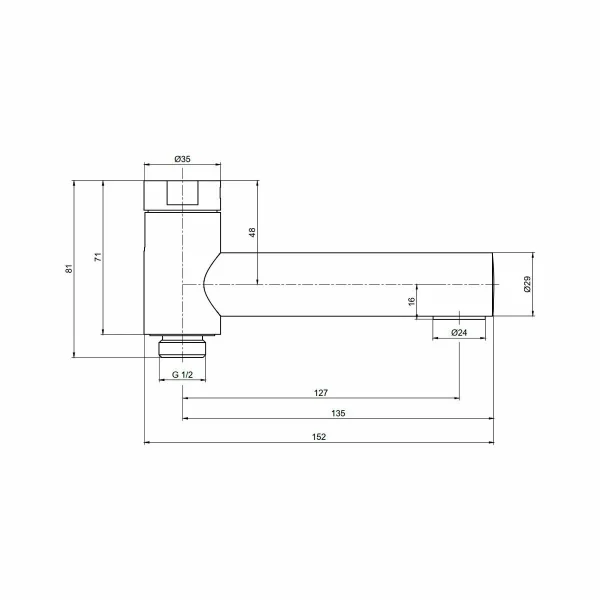 Излив поворотный с картриджем AQUAme AQM8301MB, Черный матовый