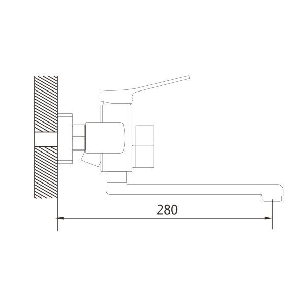 Смеситель для ванны однорычажный  Shevanik S9902G, Золотой сатин