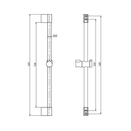Душевая штанга Rav Slezak PD0015 хром