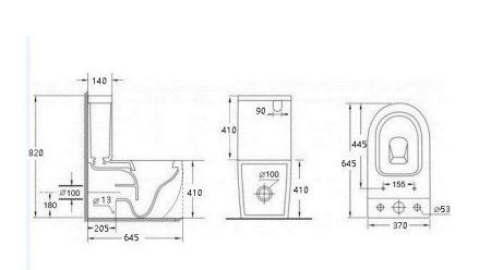 Унитаз-компакт Esbano Alagon-C безободковый, черный матовый