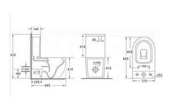 Унитаз-компакт Esbano Alagon-C безободковый, черный матовый