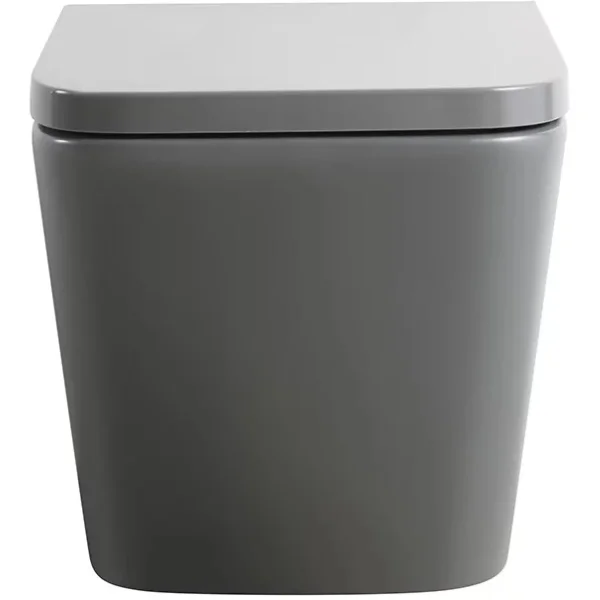 Унитаз подвесной Veconi Pulo VPU-51TGR безободковый, торнадо, с сиденьем микролифт, серый матовый