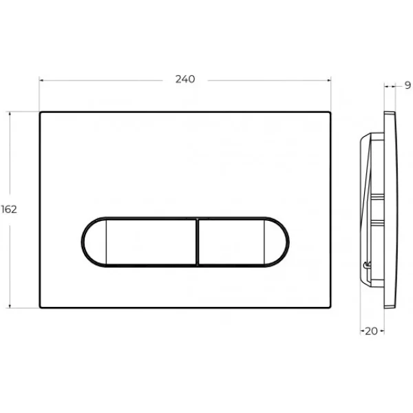 Кнопка смыва Cezares Liner LINER-BTN-BL для инсталляции, белый глянец