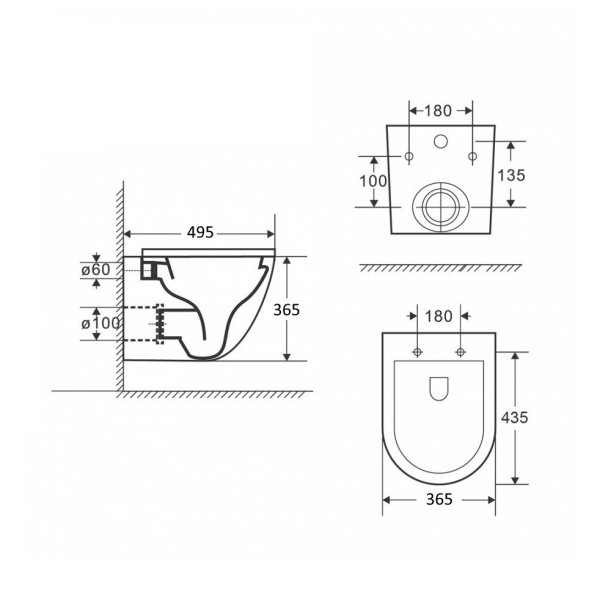 Унитаз подвесной Maretti Elena безободковый с микролифтом, EA10PBM06-844, белый