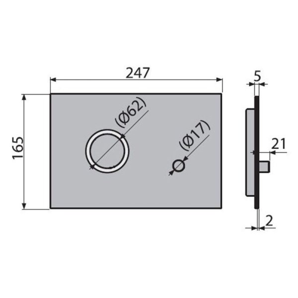 Кнопка смыва AlcaPlast Flat STING-INOX нержавеющая сталь