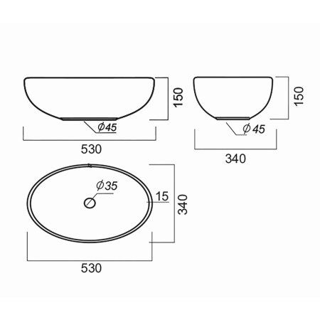 Умывальник Mixline Sanita Luxe Ringo 53*34 ш*г (536686)