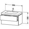 Мебель для ванной Duravit L-Cube LC6927O1010 80 два ящика, абрикос жемчужный