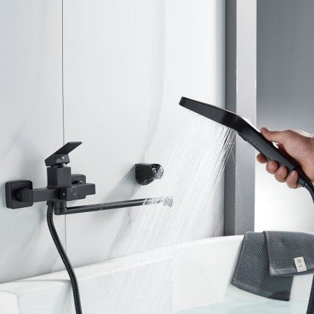 Смеситель для ванны Shevanik S9GS62WK2HMW, черный