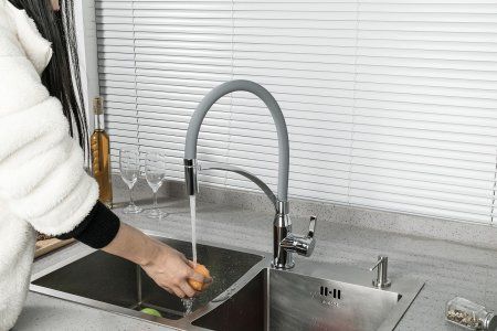 Смеситель для кухни с гибким изливом Frap F4552 хром