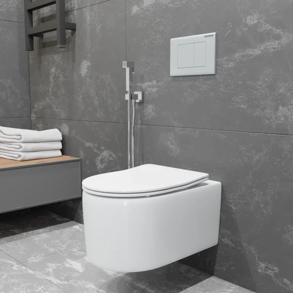 Унитаз подвесной Charus Infinito EWC700-130W безободковый, с сиденьем микролифт, белый