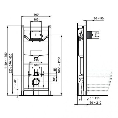 Система инсталляции Ideal Standard ProSys 120 R020567 для унитаза
