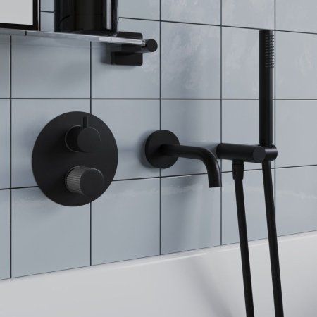 Смеситель для ванны Paini Cox Grip встраиваемый, черный матовый