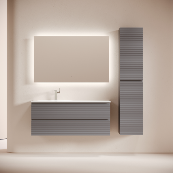 Тумба подвесная SANCOS Folk  левая 1195х445х500, c двумя ящиками оснащенными доводчиками, Grey soft, FL120LGS