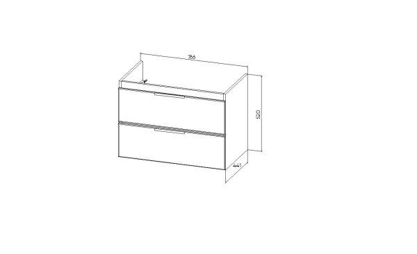 Тумба VIANT "Берлин" MODUO 80 2 ящика подвесная белая 441х766х520 (VBER80MDBEL-T2YP)