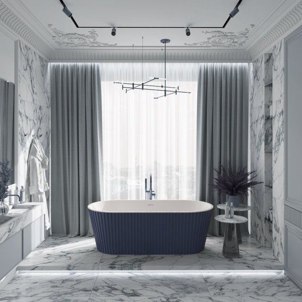 Ванна акриловая отдельностоящая Teymi Kati 170x80x58, синяя матовая T130114