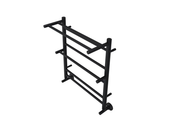 Полотенцесушитель водяной Aquatek (Акватек) Альфа П7 500х600 мм, с полкой, черный муар, подключение нижнее/диагональное, сверхпрочная пищевая нержавеющая сталь AISI 304L, гарантия 10 лет