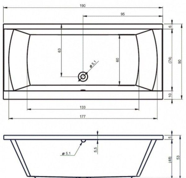 Ванна акриловая Riho Julia BA6900500000000 190x90