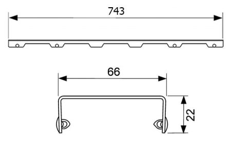 Решетка Tece TECEdrainline Lines 600820 80 нержавеющая сталь глянцевая