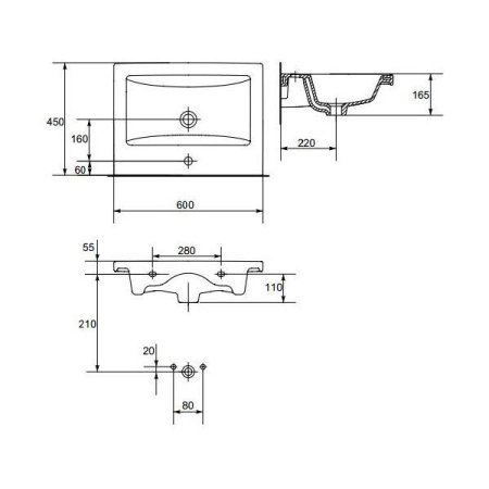 Раковина Мклассик 6645 Como 60