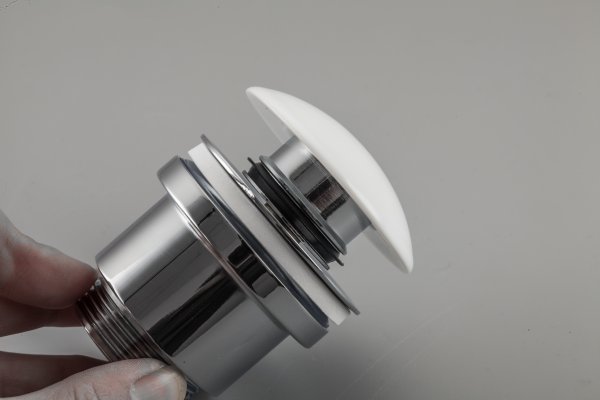 Донный клапан для раковины универсальный Frap F62-8,хром/белый